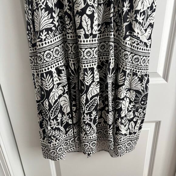NWT Johnny Was Luciana Tank Dress Black White Sun Moon S Boho Resort Linen - Picture 7 of 16